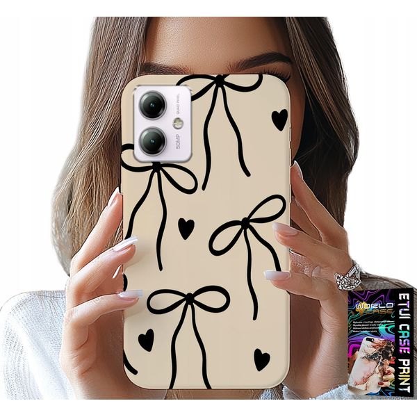 Custodia Per Motorola Moto G14 - Fiocchi Beige Nastro Motivi Alla Moda-image