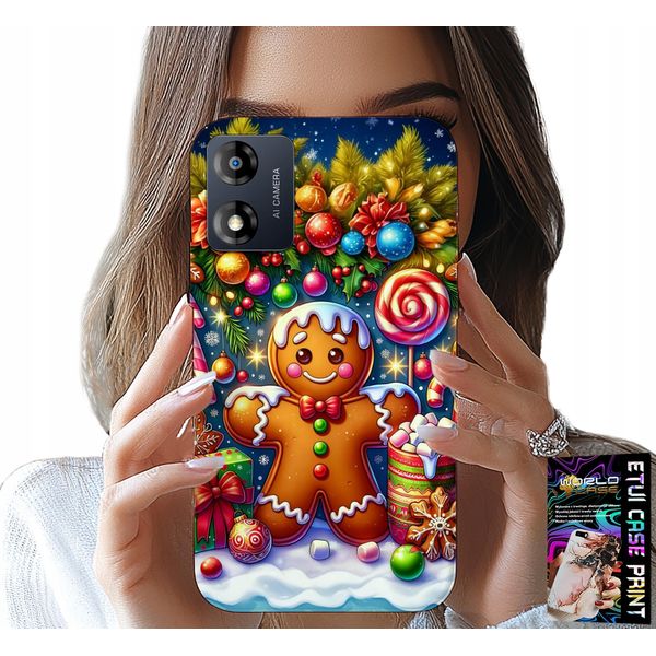 Custodia Per Motorola Moto E13 - Pan Di Zenzero, Motivi Natalizi + Foil-image