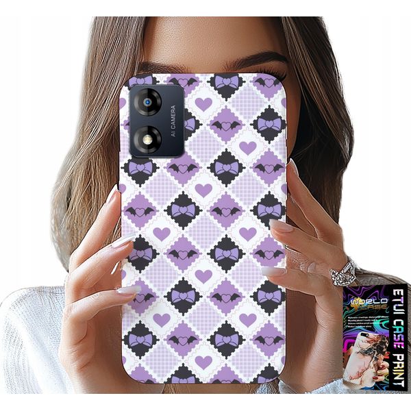 Custodia Per Motorola Moto E13 - Modne Serca Kokardki Kokarda + Folia-image