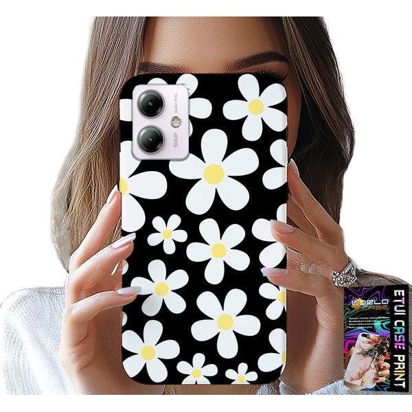 Custodia Per Motorola Moto G14 - Margherite, Margherite, Fiori, Retro-image