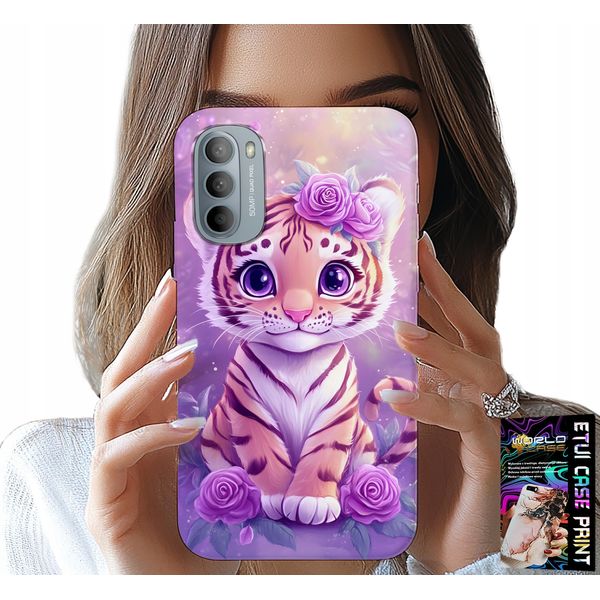 Custodia Per Motorola G31 / G41 - Dolce Tigrotto Su Sfondo Rosa + Pellicola Protettiva-image