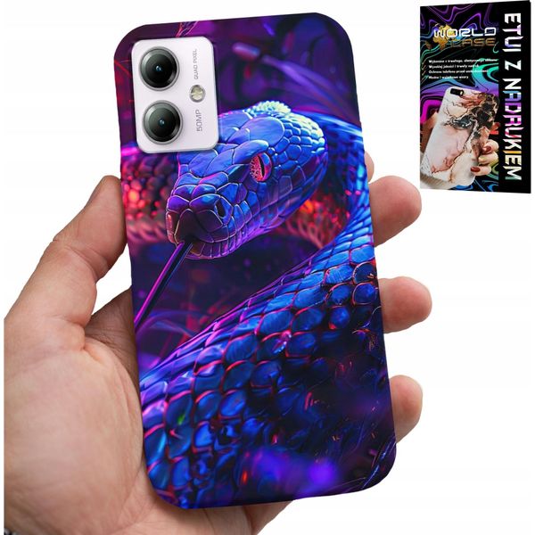 Custodia Per Motorola Moto G14 - Serpente Cobra Serpente A Sonagli Rettili Custodia + Pellicola Protettiva-image