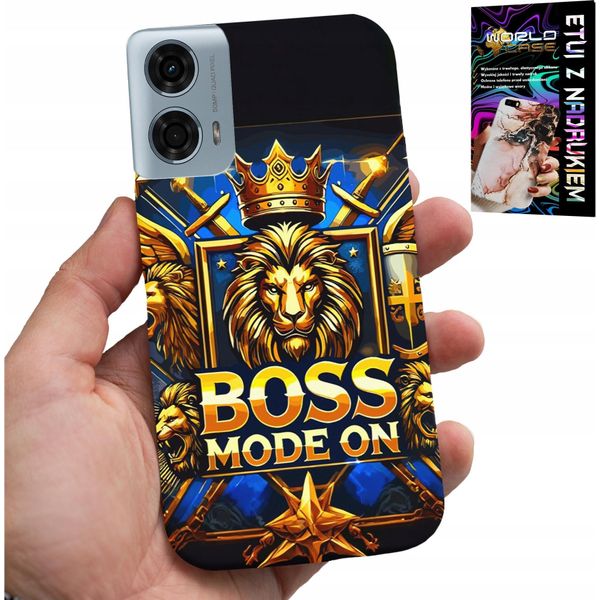 Custodia Per Motorola Moto G35 - Boss Lion Con Corona Su Scudo Custodia + Foil-image