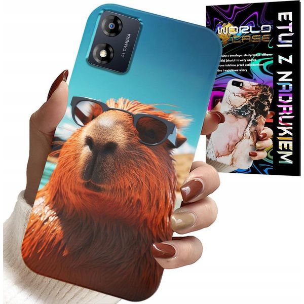 Custodia Motorola Moto E13 - SłOdka Kapibara, Custodia Capibara + Folia-image