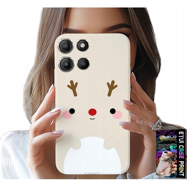 Custodia Per Motorola Moto G15 - Reniferek, Renna, Motivi Natalizi-image