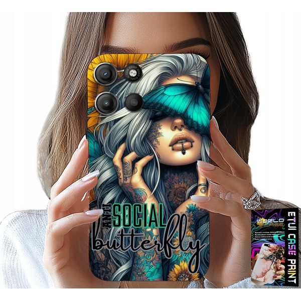 Custodia Motorola Edge 60 Fusion - Anti Social, Butterfly, Motylek, Kobiece-image