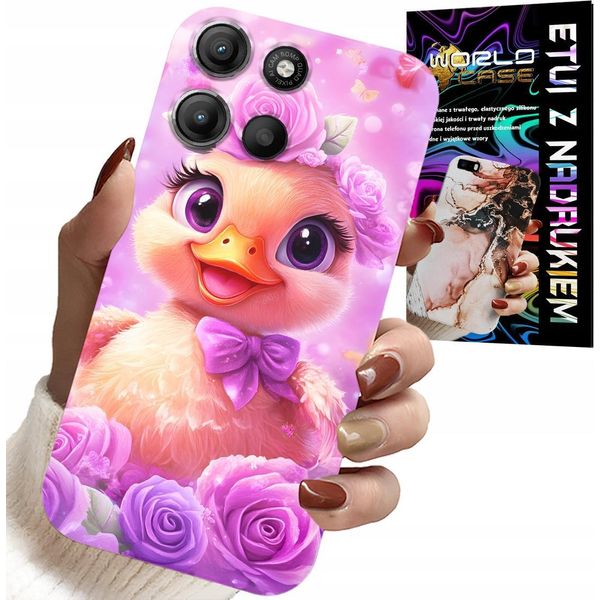 Custodia Per Motorola Edge 60 Pro 5G - Dolce Anatra, Anatra Su Sfondo Rosa-image