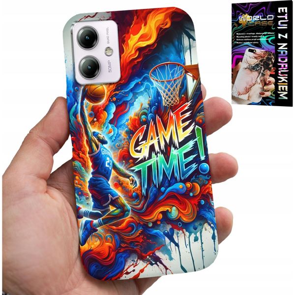 Custodia Per Motorola Moto G54 5G - Basketball Nba Game Time, Custodia + Vetro-image
