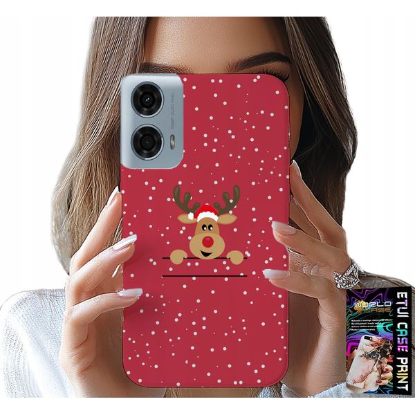 Custodia Per Motorola G24 / G04 - Renna Natalizia Babbo Natale Natale + Pellicola Protettiva-image