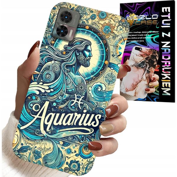 Custodia Per Motorola Edge 30 Neo - Segno Zodiacale, Acquario, Astronomia Plecki-image