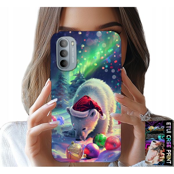 Custodia Per Motorola G31 / G41 - Orso Natalizio Bombki Case + Pellicola Protettiva-image