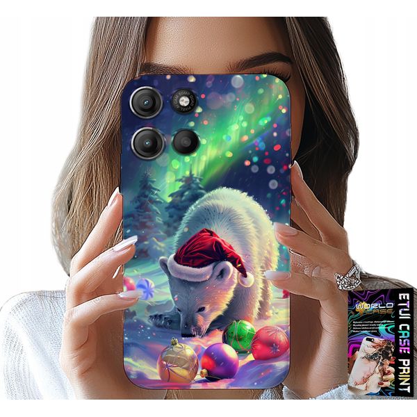 Custodia Per Motorola Moto G15 - Orso Natalizio Bombki Case + Pellicola Protettiva-image