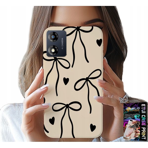 Custodia Per Motorola Moto E13 - Nastro Beige Cocards Motivi Alla Moda-image