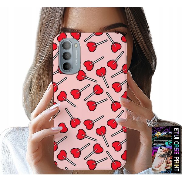 Custodia Per Motorola G31 / G41 - Modelli Femminili E Alla Moda Lecca-Lecca Con Cuori Custodia-image