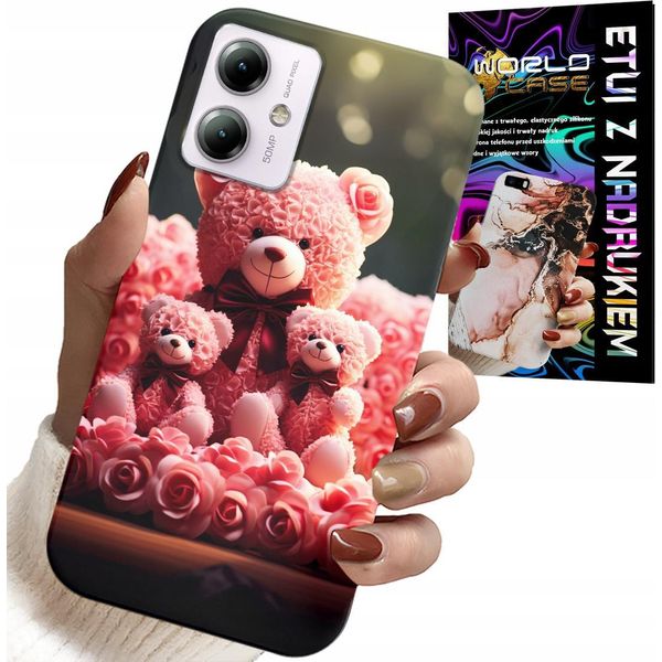 Custodia Per Motorola Moto G14 - Famiglia Di Orsacchiotti Rosa Regalo + Pellicola Protettiva-image