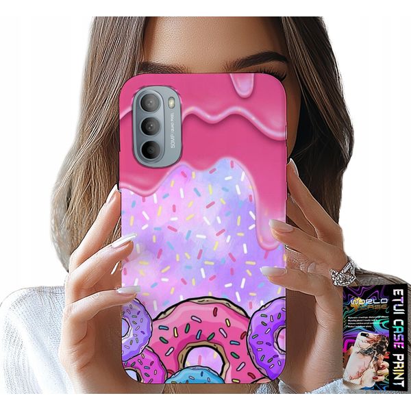 Custodia Per Motorola G31 / G41 - Dolci Ciambelle Con Glassa Sullo Sfondo + Pellicola Protettiva-image