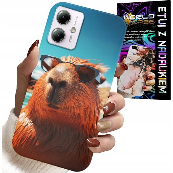 Custodia Per Motorola Moto G14 - Dolce Capibara, Custodia Capibara + Vetro-image