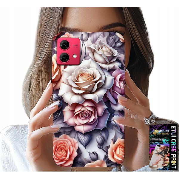 Custodia Per Motorola Edge 40 Neo - Custodia Con Motivi Floreali E Fiori Di Rosa-image
