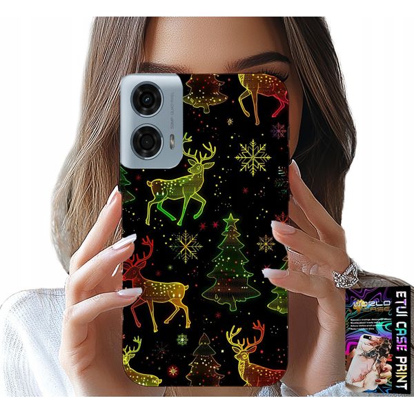 Custodia Per Motorola Moto G35 - Renna, Fiocco Di Neve, Albero Di Natale + Vetro-image