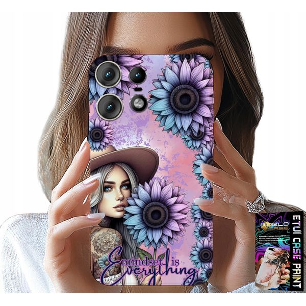 Custodia Per Motorola Edge 50 Pro - Donna In Girasoli, Disegni Femminili-image