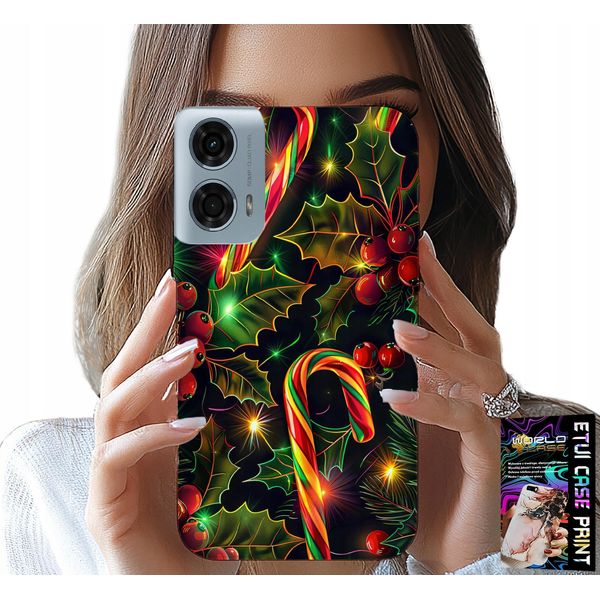Custodia Per Motorola Moto G35 - Canna Da Zucchero, Vischio, Albero Di Natale + Vetro-image