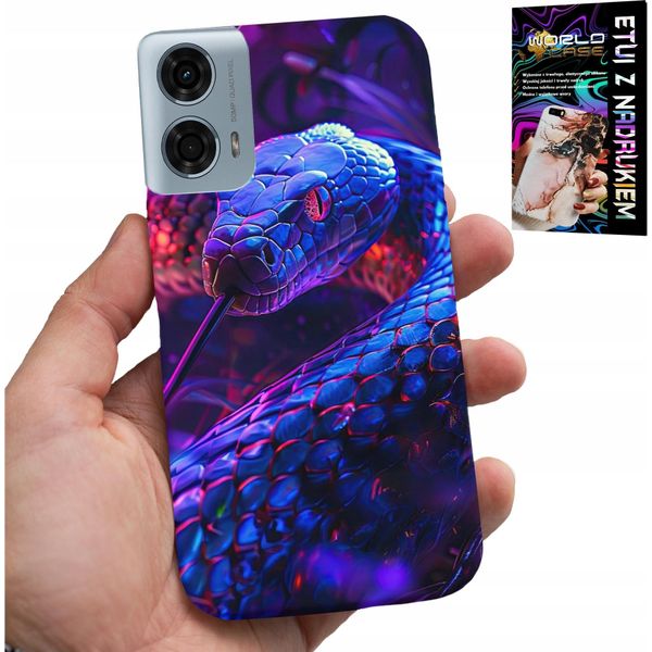 Custodia Per Motorola G24 / G04 - Serpente Cobra Serpente A Sonagli Rettili Custodia + Pellicola Protettiva-image