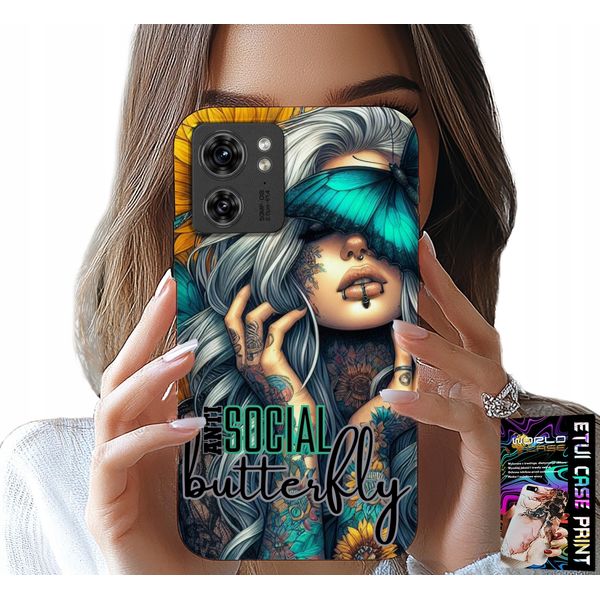 Custodia Motorola Edge 40 - Anti Social, Butterfly, Motylek, Kobiece-image