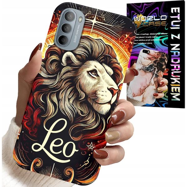 Custodia Per Motorola G31 / G41 - Leone, Segno Zodiacale Astronomia, Custodia + Pellicola Protettiva-image