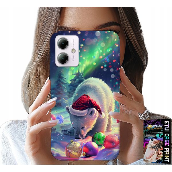 Custodia Per Motorola Moto G14 - Orso Natalizio Bombki Case + Pellicola Protettiva-image