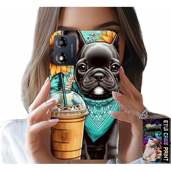 Custodia Per Motorola Moto E13 - Bulldog Coffi Love, Girasoli, Custodia Psi-image