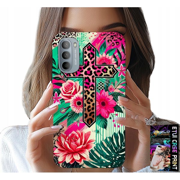 Custodia Per Motorola G31 / G41 - Croce, Rosa Cristianesimo Gesù Schienale-image