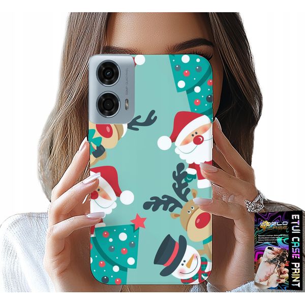 Custodia Per Motorola G24 / G04 - Babbo Natale, Renna, Pupazzo Di Neve, Motivi Natalizi-image