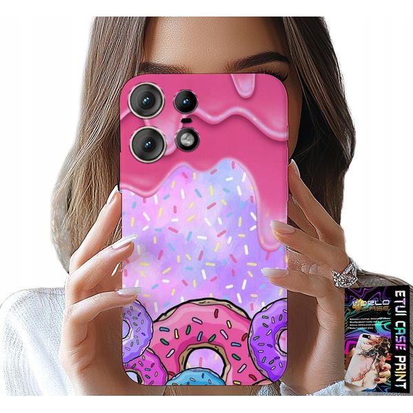Custodia Per Motorola Edge 50 Pro - Ciambelle Dolci Con Glassa Sullo Sfondo + Foil-image