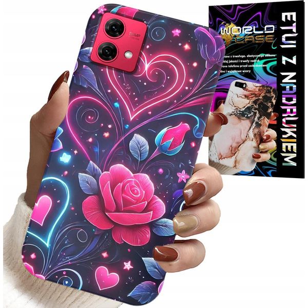 Custodia Per Motorola Edge 40 Neo - Cuore, Rosa, Custodia Per Adolescenti + Foil-image