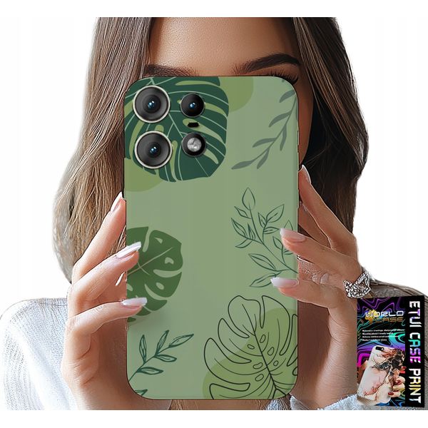 Custodia Per Motorola Edge 50 Pro - Foglia Verde Motivi Vegetali Plecki-image