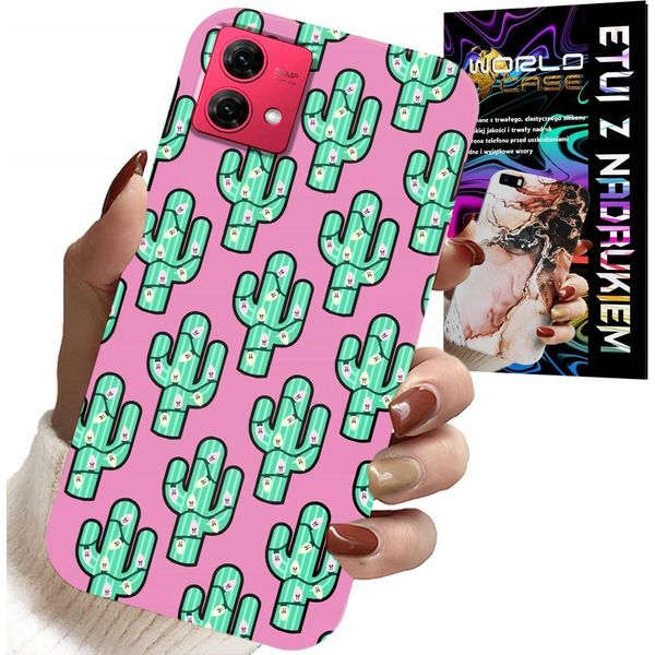 Custodia Per Motorola Edge 40 Neo - Cactus, Cactus Su Sfondo Rosa + Foil-image