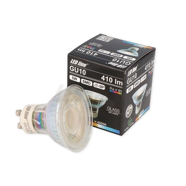 3X Led Line GU10 5W Lampadina Led 50° Smd 4000K Bianco Neutro 410 Lumen Faretto Da Incasso Lampadina A Risparmio Energetico-image