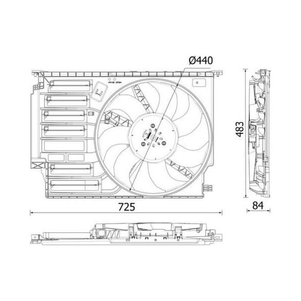Mahle Cff 547 000P - Ventola Radiatore Oe 17428645860 Per Serie 1 (F40), Serie 2 (F45), Serie 2 (F44), Serie 2 (F46), X1 (F48), X2 (F39), F55, F56, F57, F54, F60-image