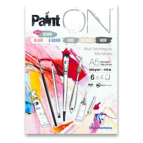 Blok Clairefontaine Vernice Su Colori Misti A5, 24 Liste, 250 G-image