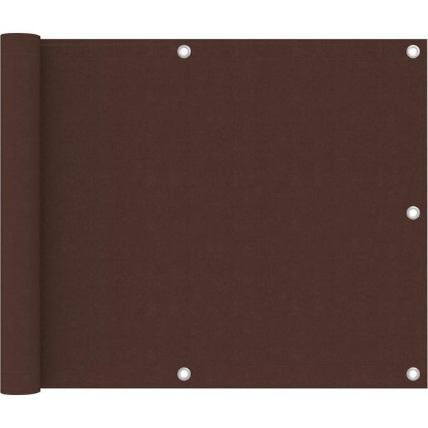 The Living Store Schermo Privacy Per Balcone Marrone 75X300 Cm Tessuto Oxford-image