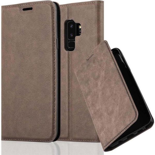 Cadorabo Custodia Per Samsung Galaxy S9 Plus Custodia Protettiva In Marrone Custodia Per Cellulare Cover Chiusura Magnetica-image
