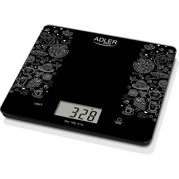 Adler | Bilancia Da Cucina | Ad 3171 | Peso Massimo (Capacità Di Carico) 10 Kg | Graduazione 1 G | Tipo Di Display Lcd | Nero-image