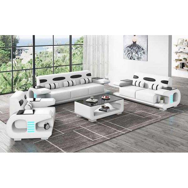 Set Di Divani Set Di Divani 321 Nero Jvmoebel-image