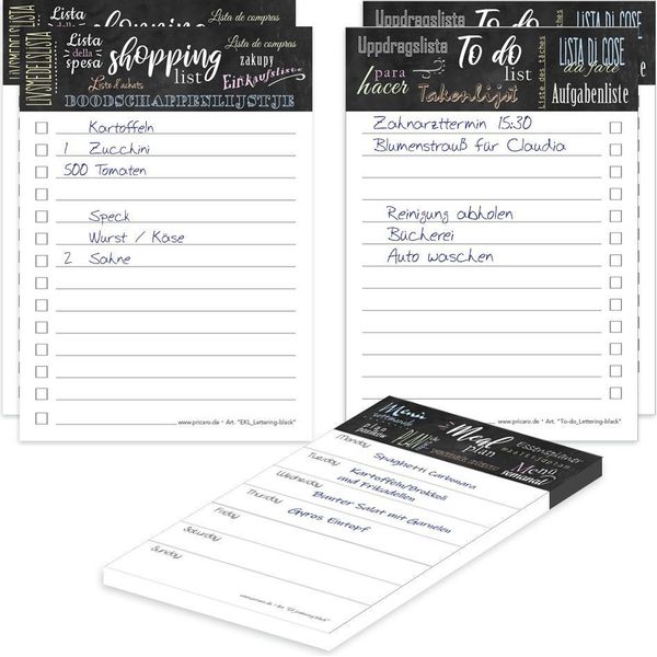 Pricaro Planner Trio "Lettering-Nero"" A6, 5 Pezzi"-image