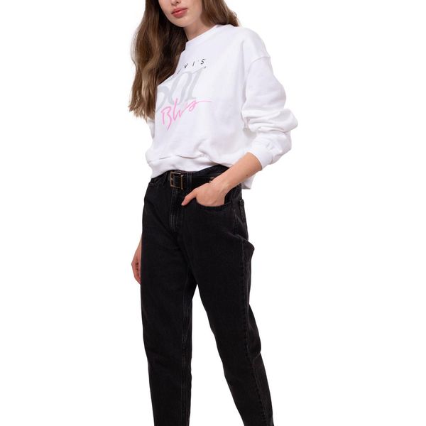 Levi's - Felpa Donna Relaxed Crop Con Logo Levi's 501 - Taglia M-image