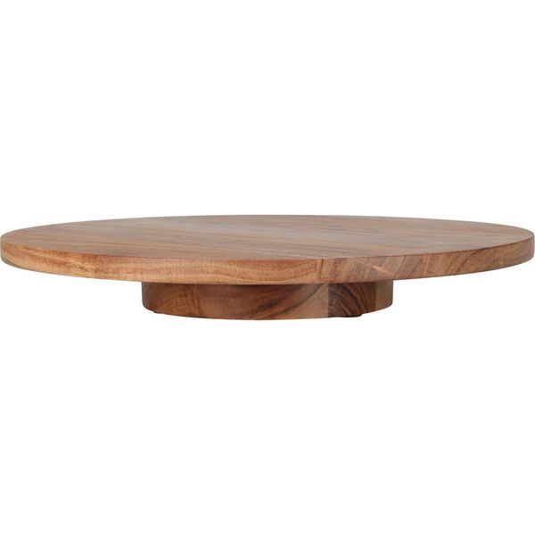 Vassoio Da Portata Rotondo Excellent Houseware, Legno Di Acacia, 37X5 Cm, Marrone-image