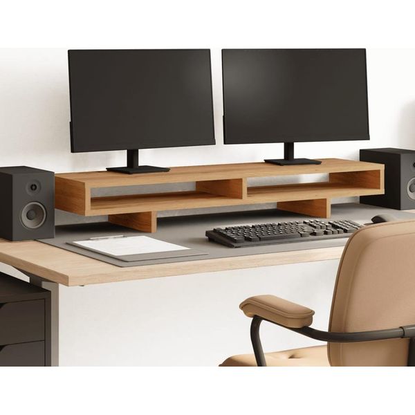 Vidaxl Supporto Per Monitor Artisan Oak 100X27X15 Cm Materiale A Base Di Legno-image