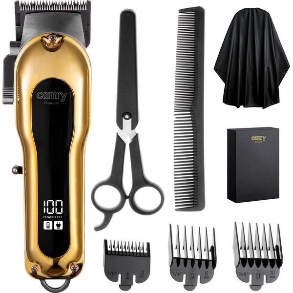 Camry Hair Clipper With Lcd Display | Cr 2844 | Cordless | Number Of Length Steps 4 | Gold-image