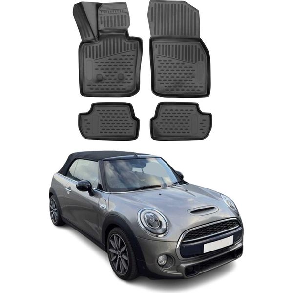 2014-2024 Mini Cabrio F55 F56 F57 Tappetini Tpe Nero 4 Pz-image