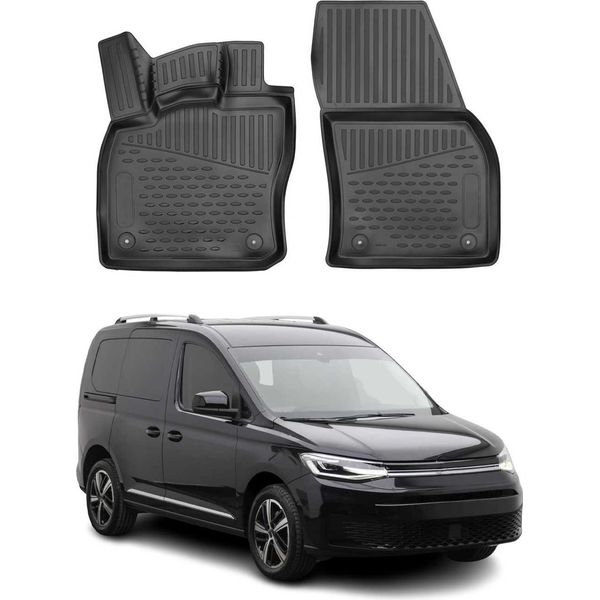 2020-2025 Vw Caddy Tappetini Tpe Nero 2 Pz-image